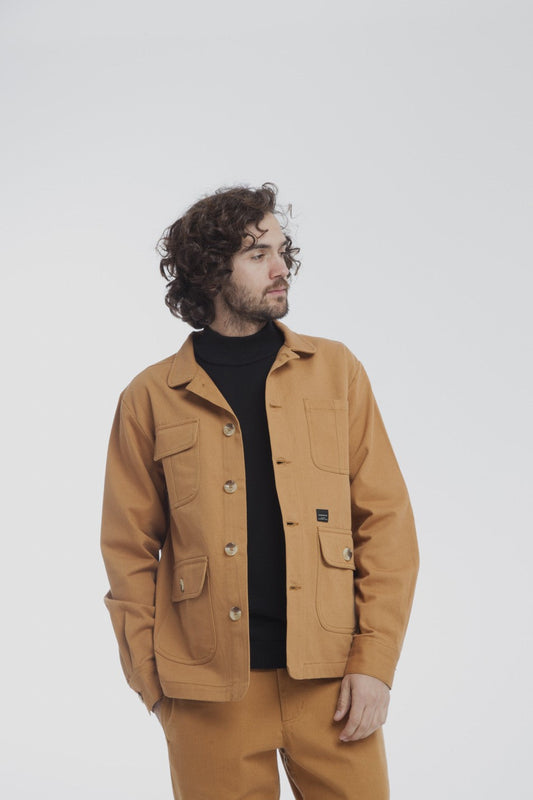 Veste twill camel en coton bio - Safari