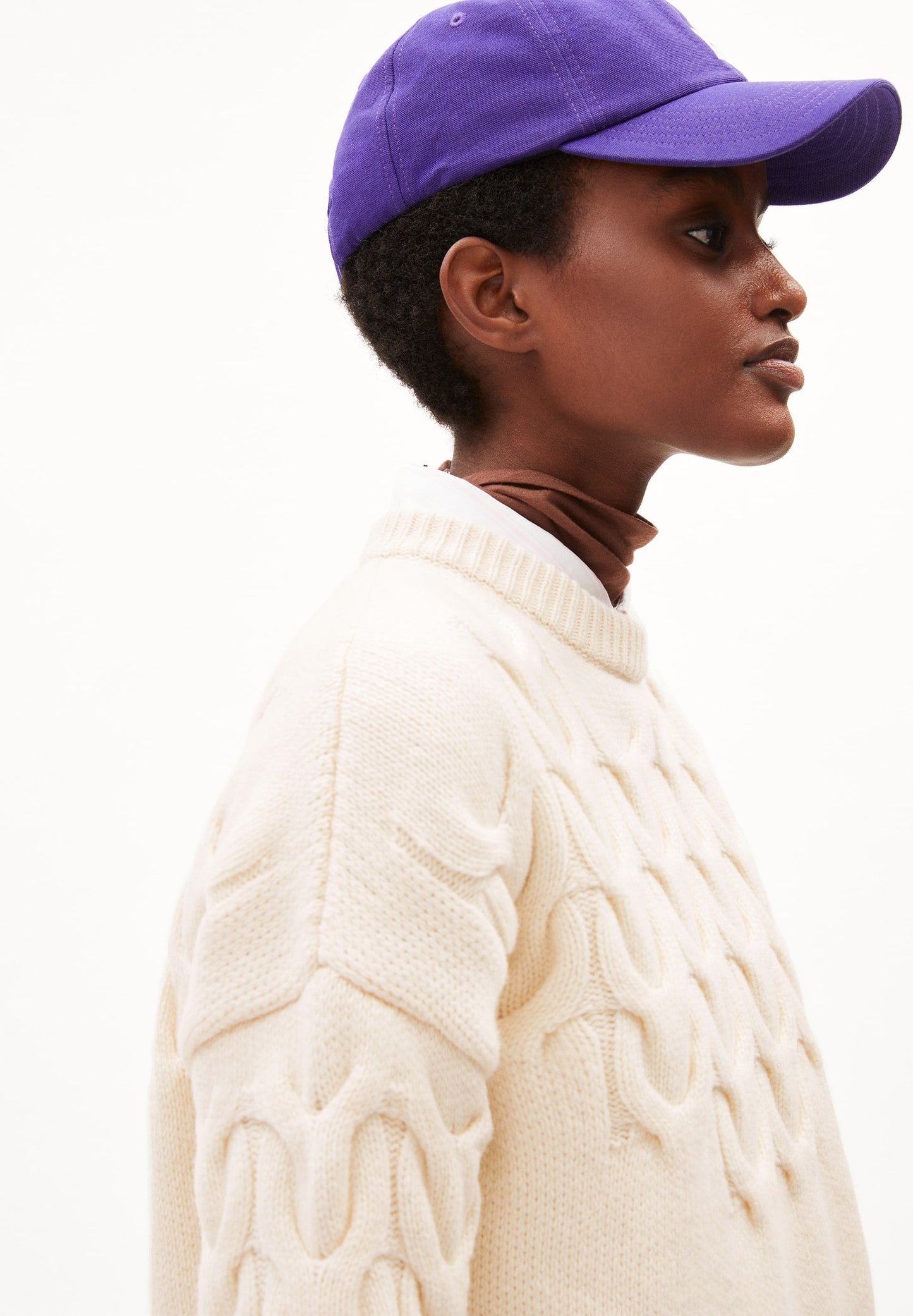 pull en laine bio et recyclée | écru "brunaa cable - oatmilk"
