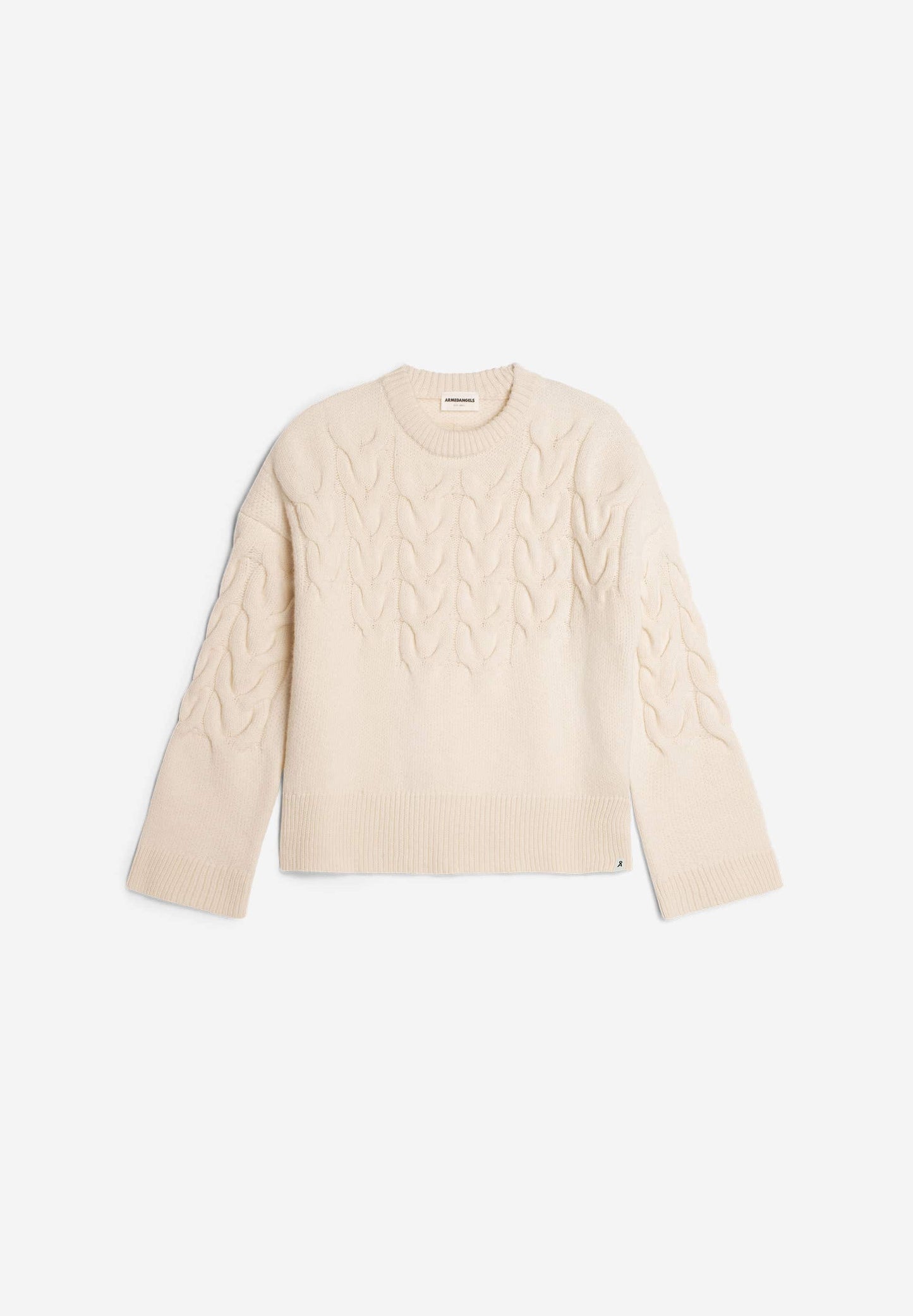 pull en laine bio et recyclée | écru "brunaa cable - oatmilk"