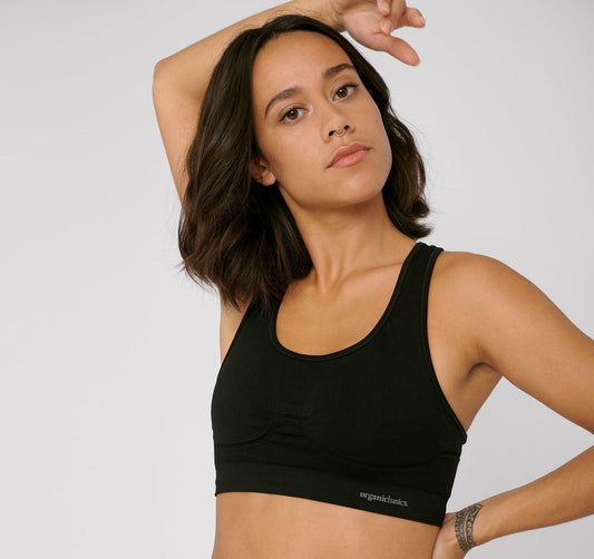 Brassière de sport noire en nylon recyclé - black