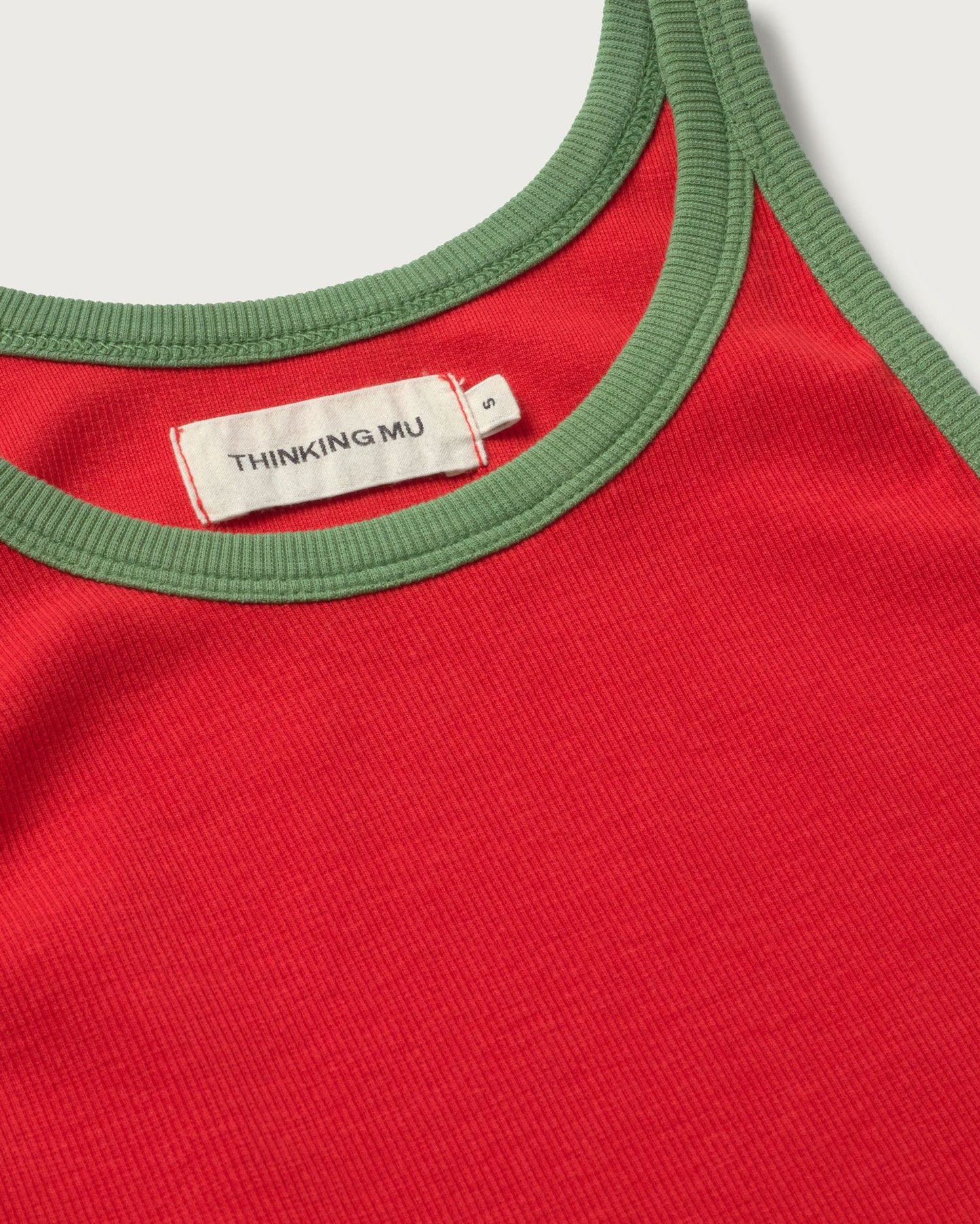 Débardeur en coton bio | rouge "clavel ivy contrast harriet top" | Red