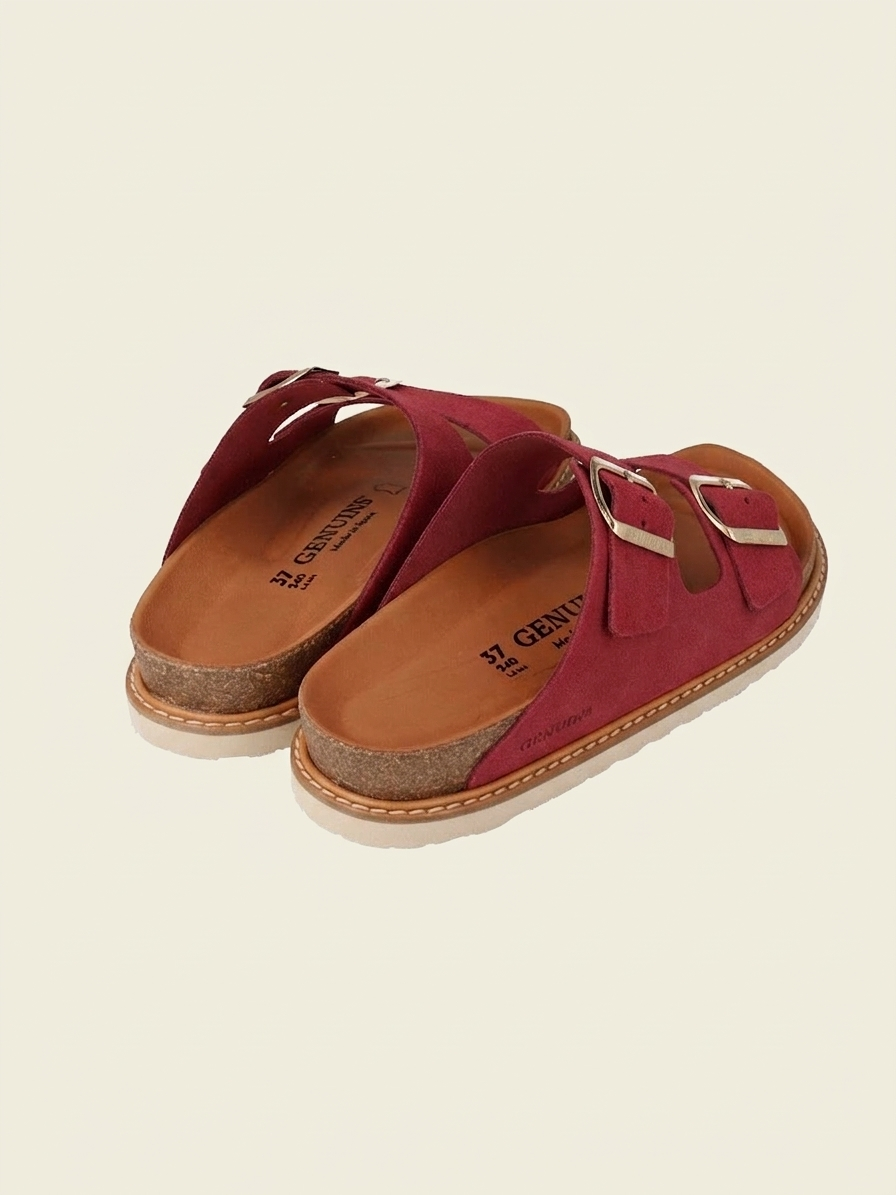 Sandales roses en cuir certifié - rose "hawaii velour cirera" | Pink