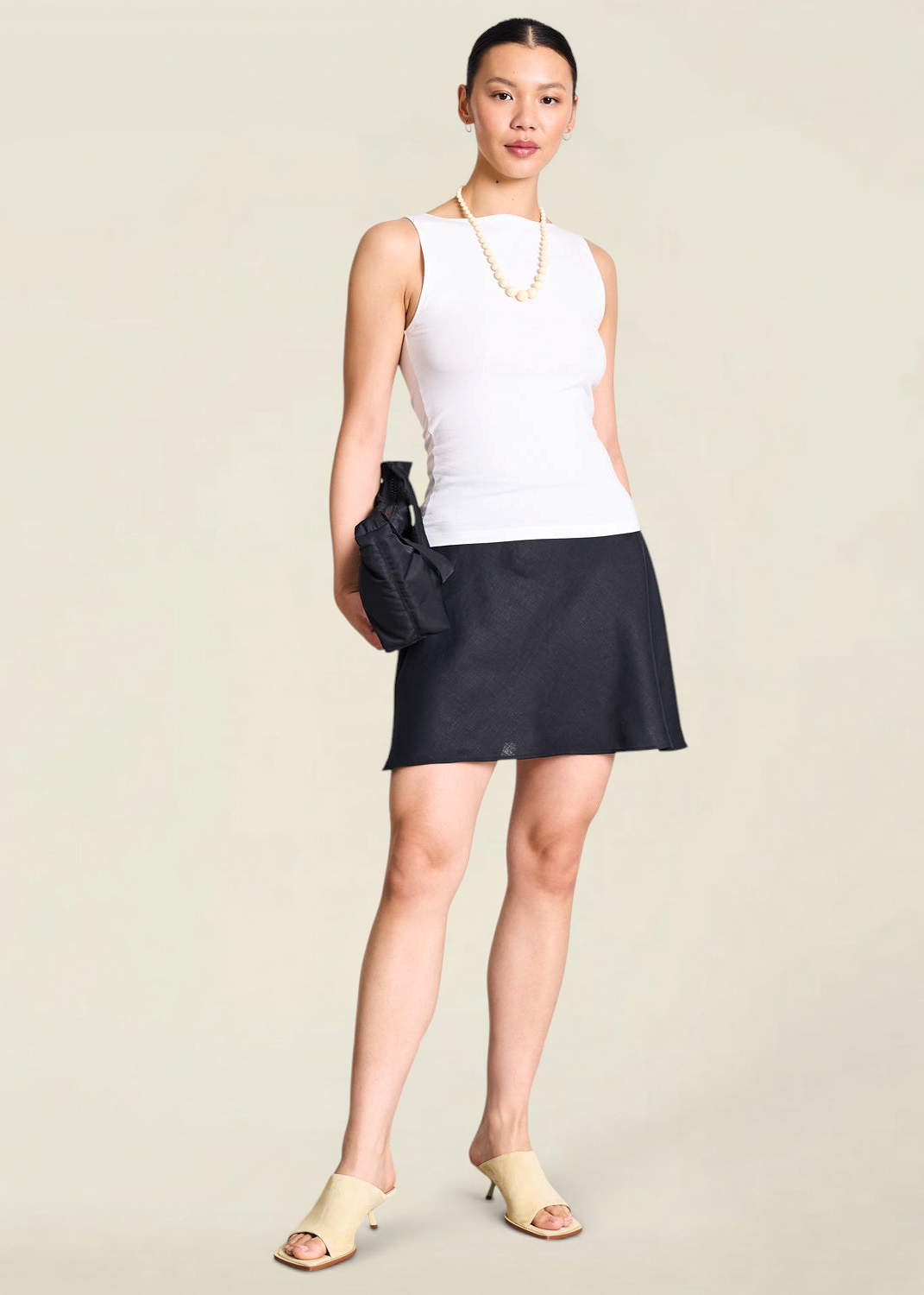 Jupe en lin | noir "cercis - black" | Black