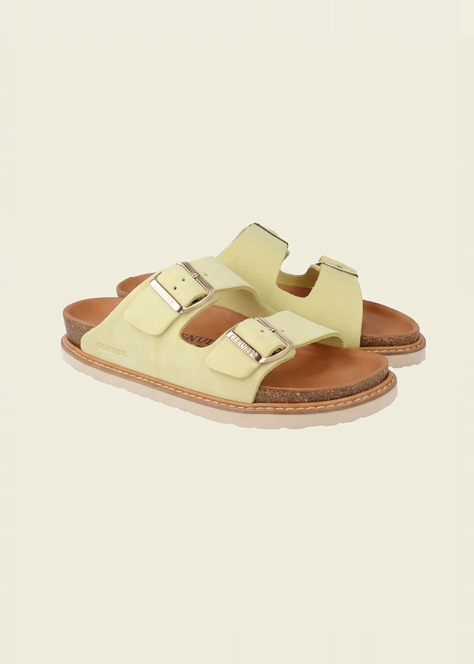 Sandales en cuir suède certifié | jaune "hawaii velour butter" | Butter