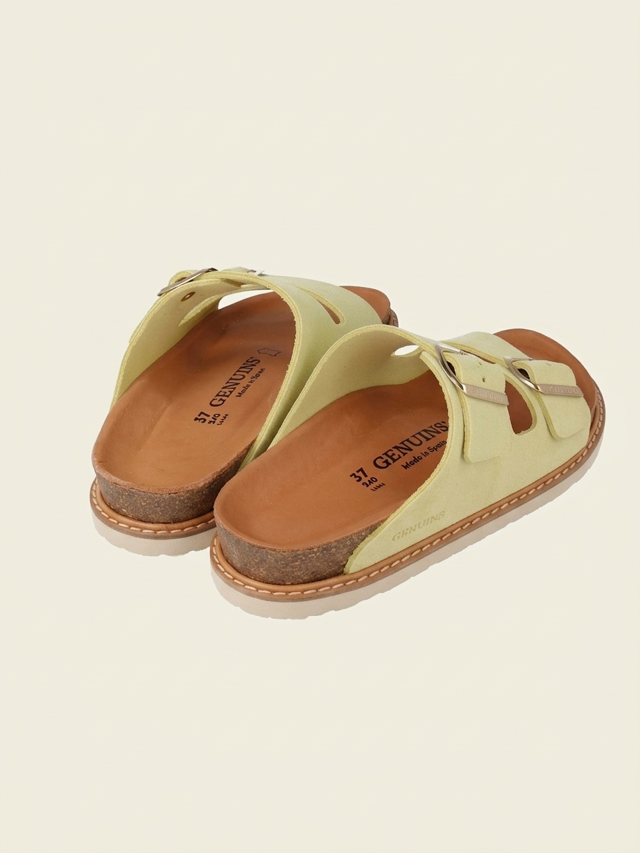 Sandales en cuir suède certifié | jaune "hawaii velour butter" | Butter