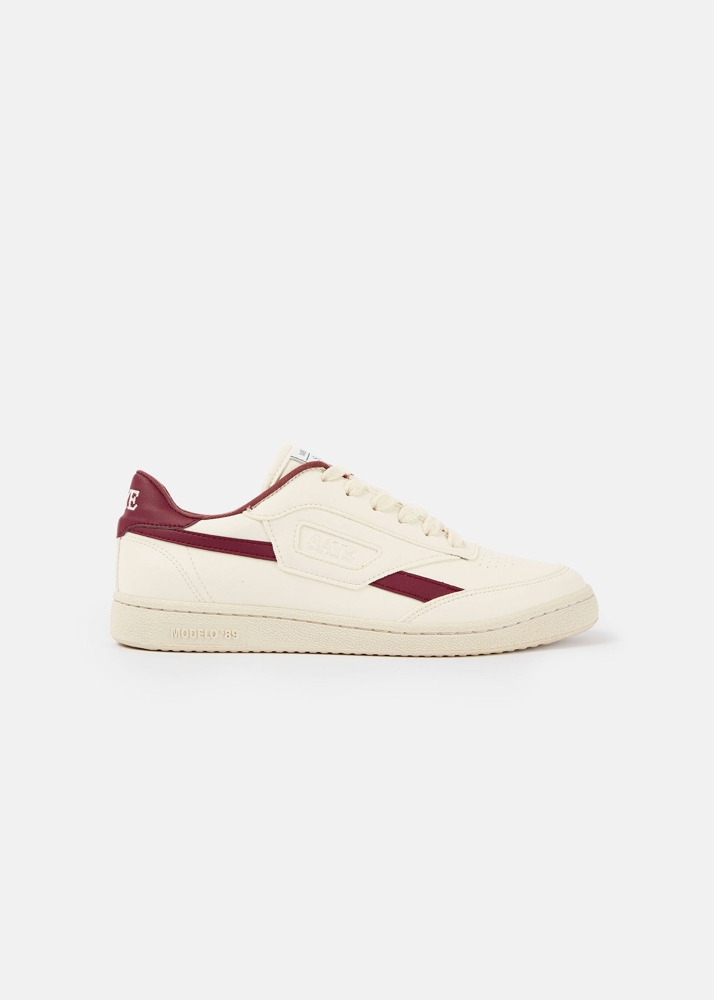 Baskets vegan | blanc et bordeaux "Basket en recyclé - modelo '89 icon garnet" | Garnet