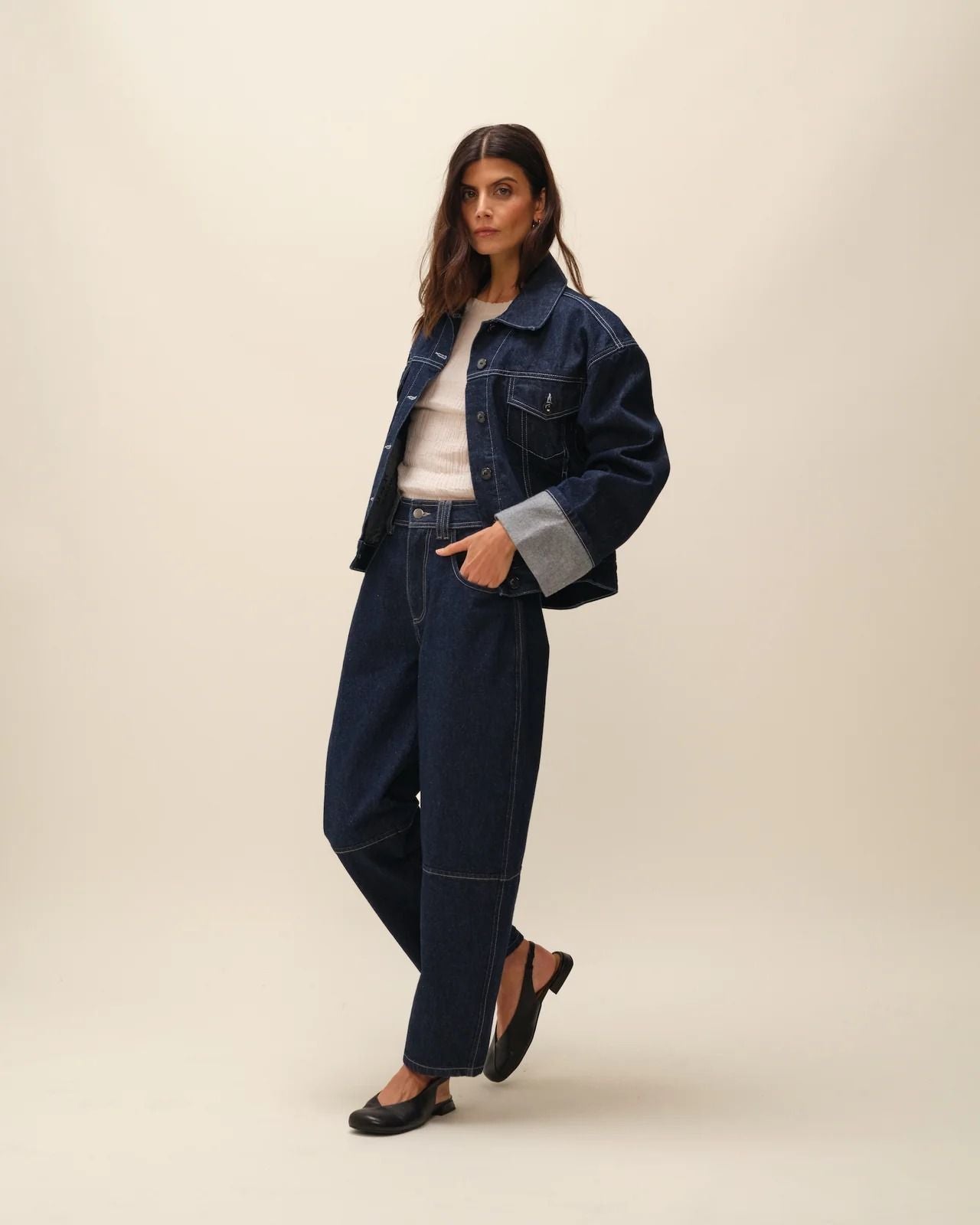 Veste denim oversize en coton bio | brut "anouar" | Brut