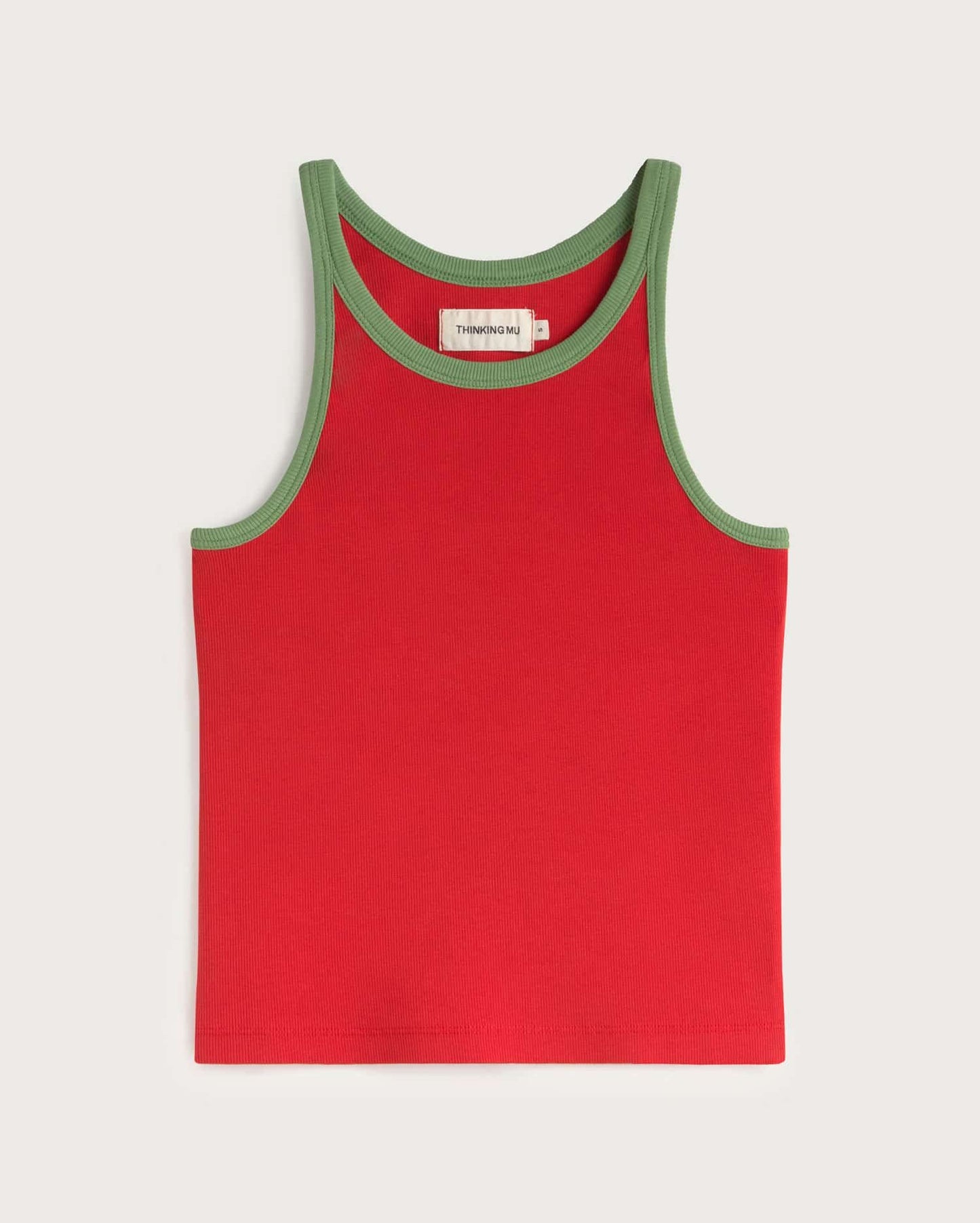 Débardeur en coton bio | rouge "clavel ivy contrast harriet top" | Red