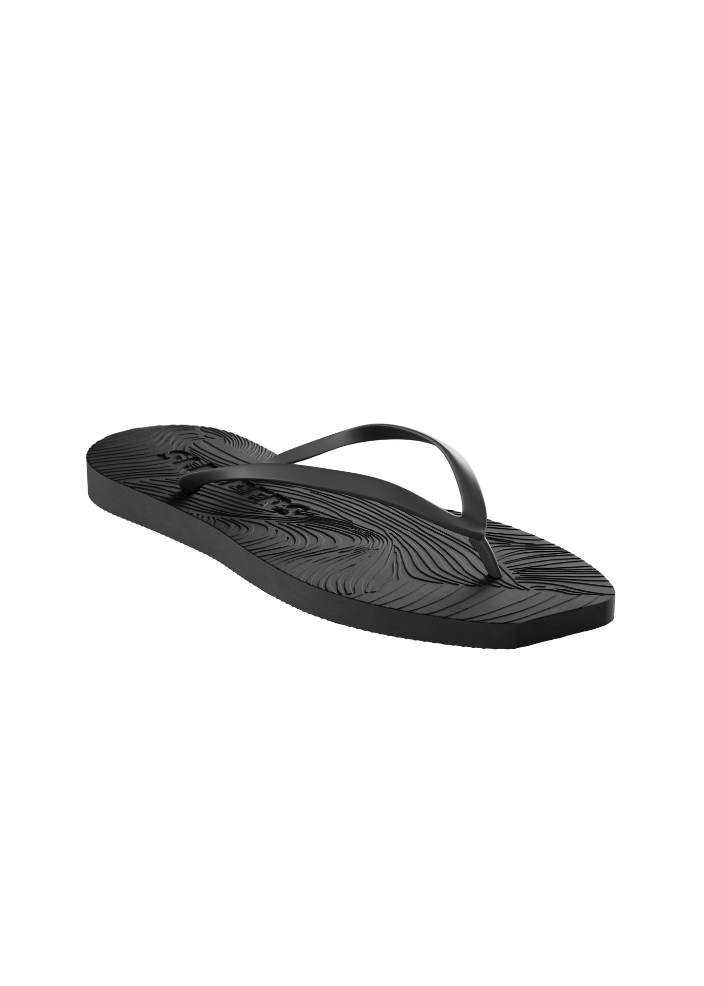 Tongs en caoutchouc naturel | noir "Tapered black" | Black
