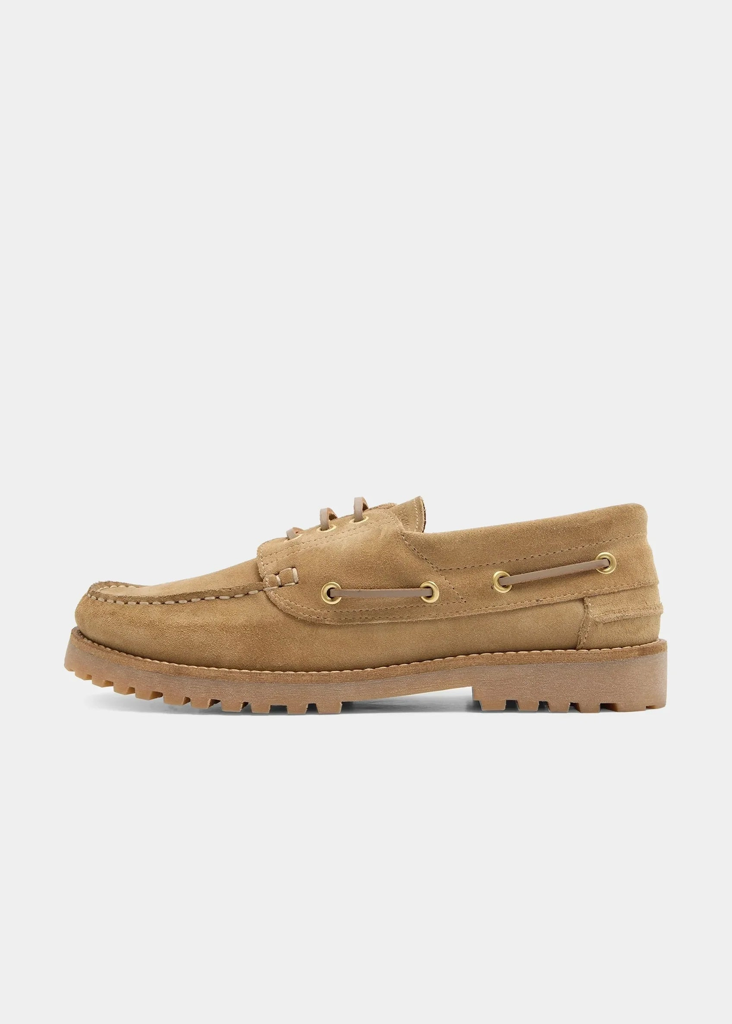 Chaussures bateau en cuir certifié | ollie boat shoe - earth suede | Earth suede