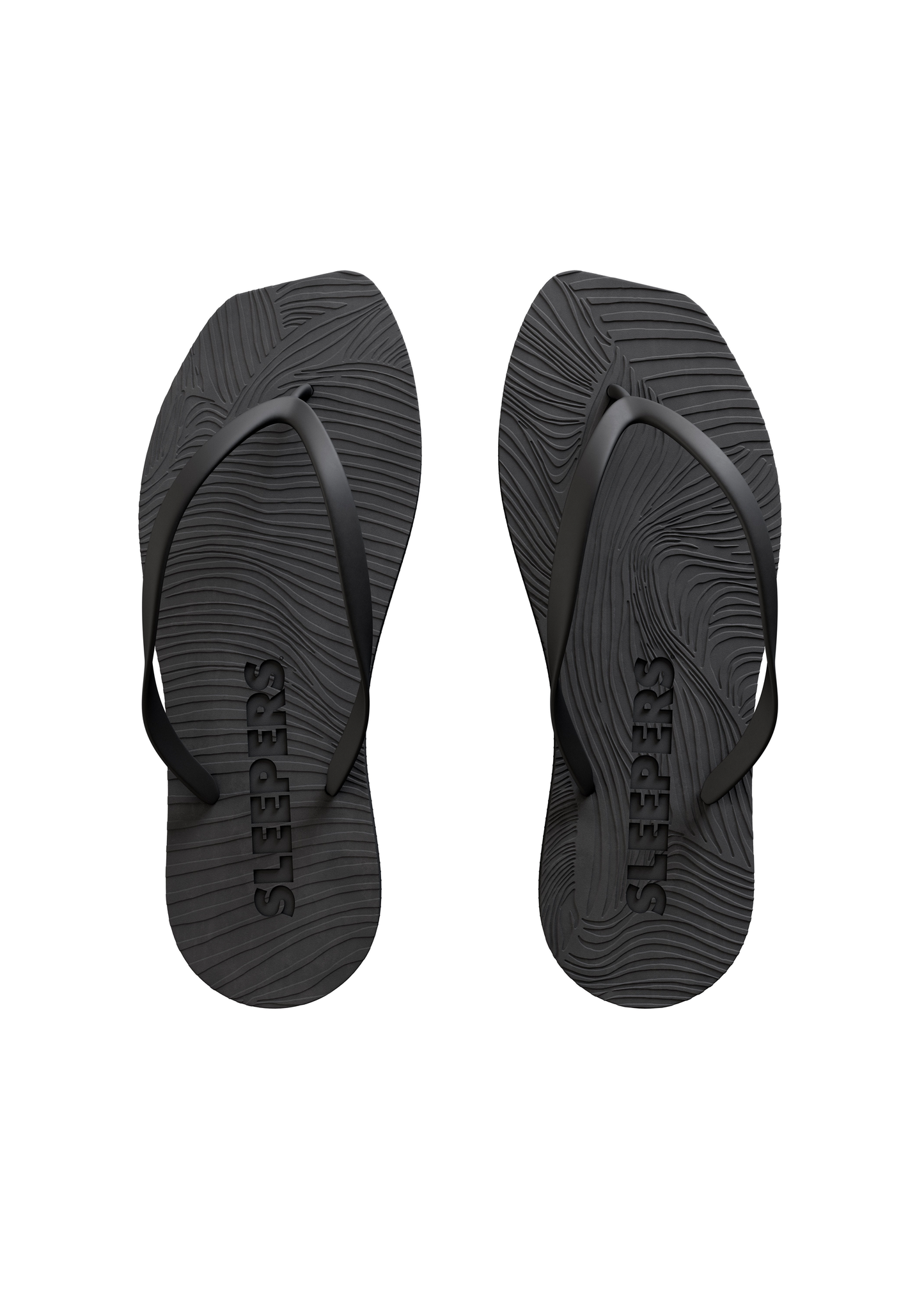 Tongs en caoutchouc naturel | noir "Tapered black" | Black