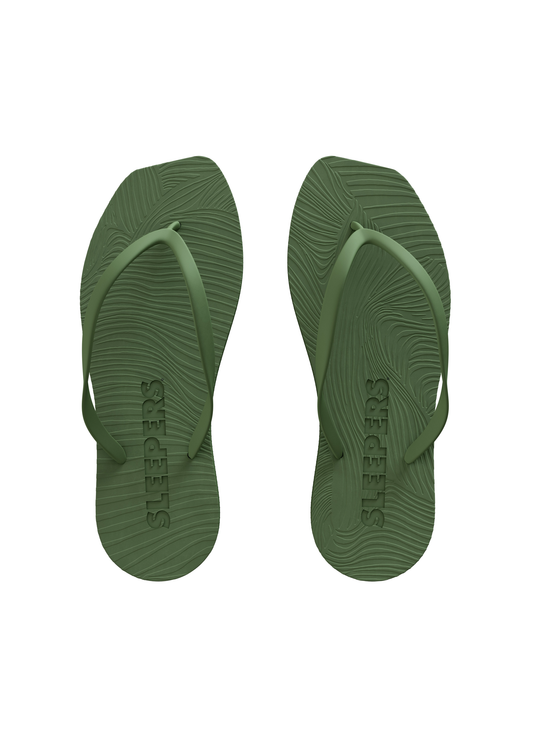 Tongs en caoutchouc naturel | vert "Tapered green" | Green