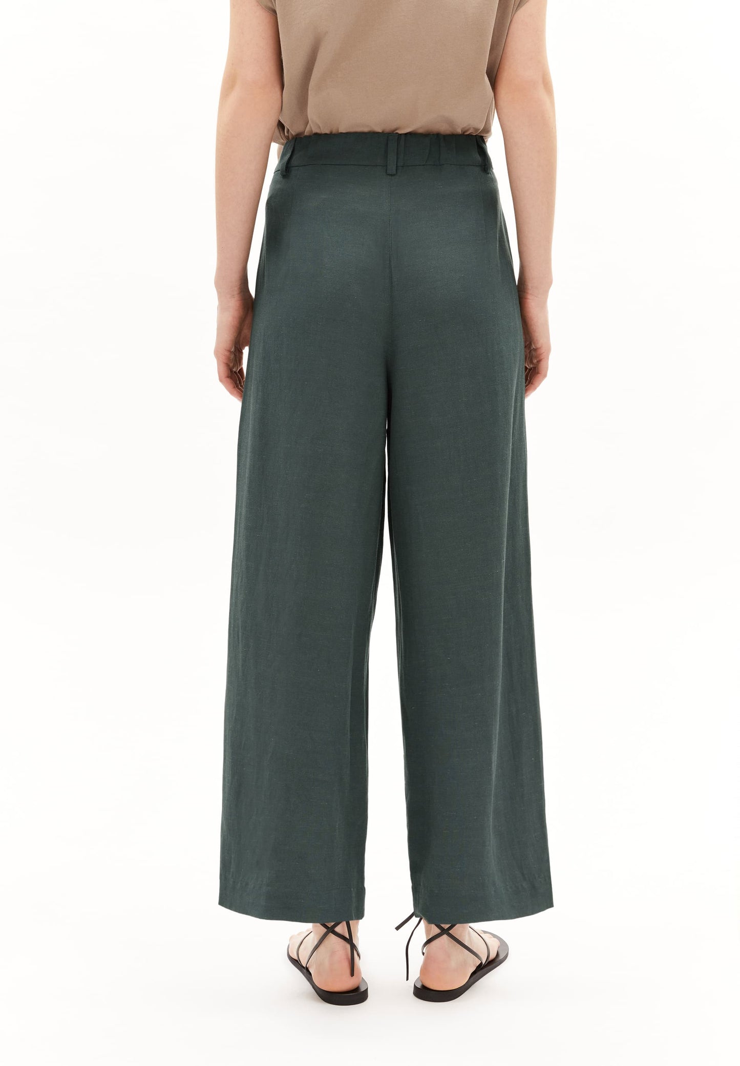 Pantalon ample en ecovero et lin | Gris foncé "caarunus lino space steel"