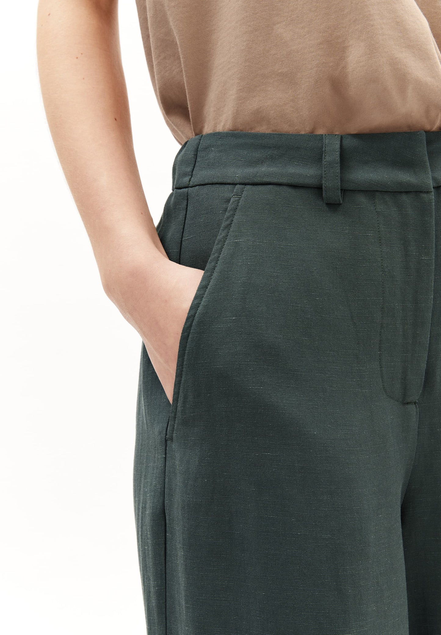 Pantalon ample en ecovero et lin | Gris foncé "caarunus lino space steel"
