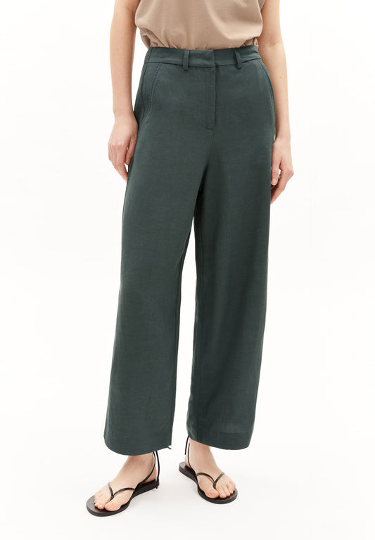 Pantalon ample en ecovero et lin | Gris foncé "caarunus lino space steel"