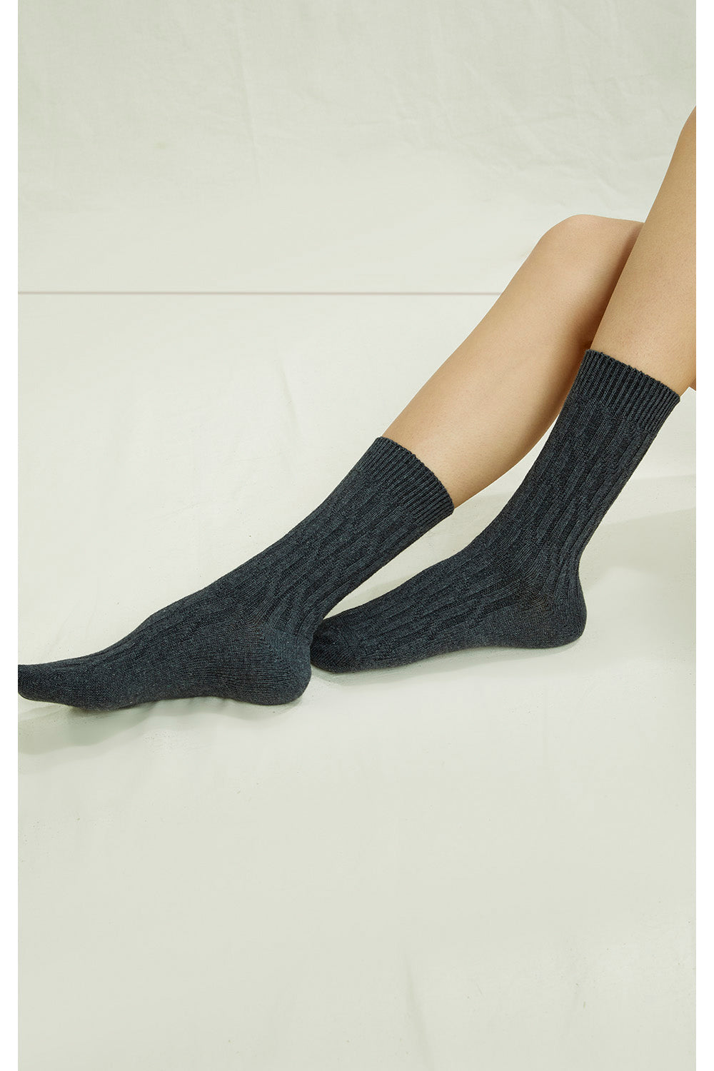 Chaussettes hautes grises en coton bio