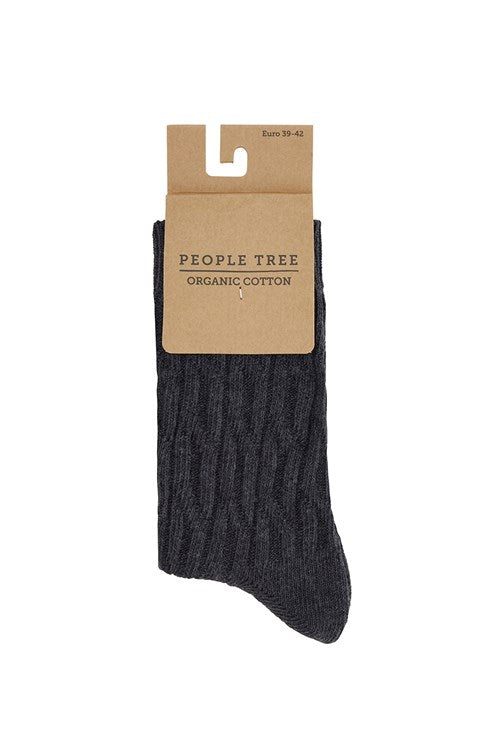 Chaussettes hautes grises en coton bio