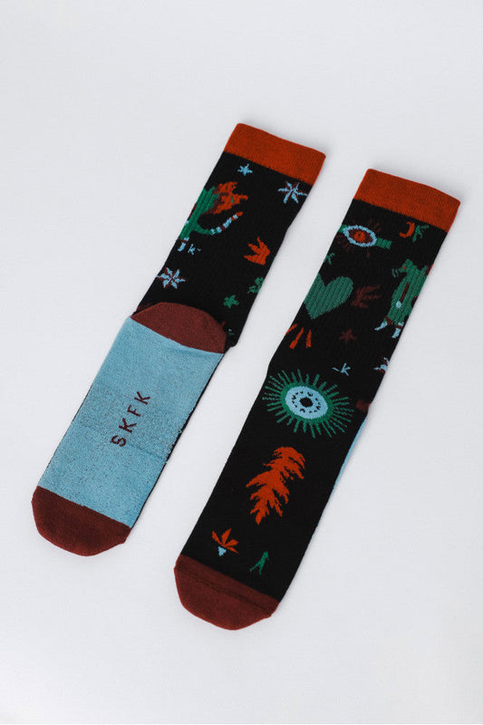 Paire de chaussettes en coton bio | multicolore "amulette"