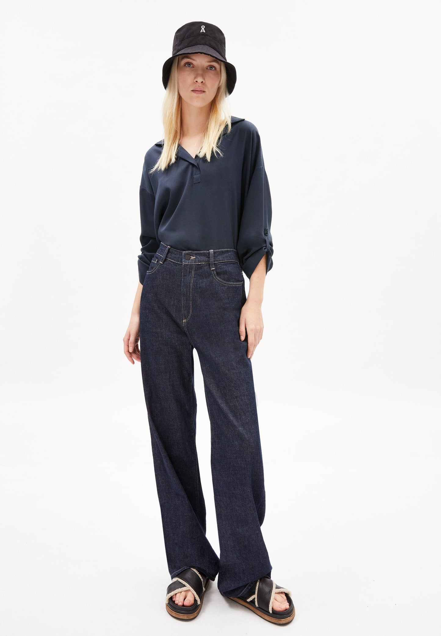 Blouse marine en tencel - calinaa night sky