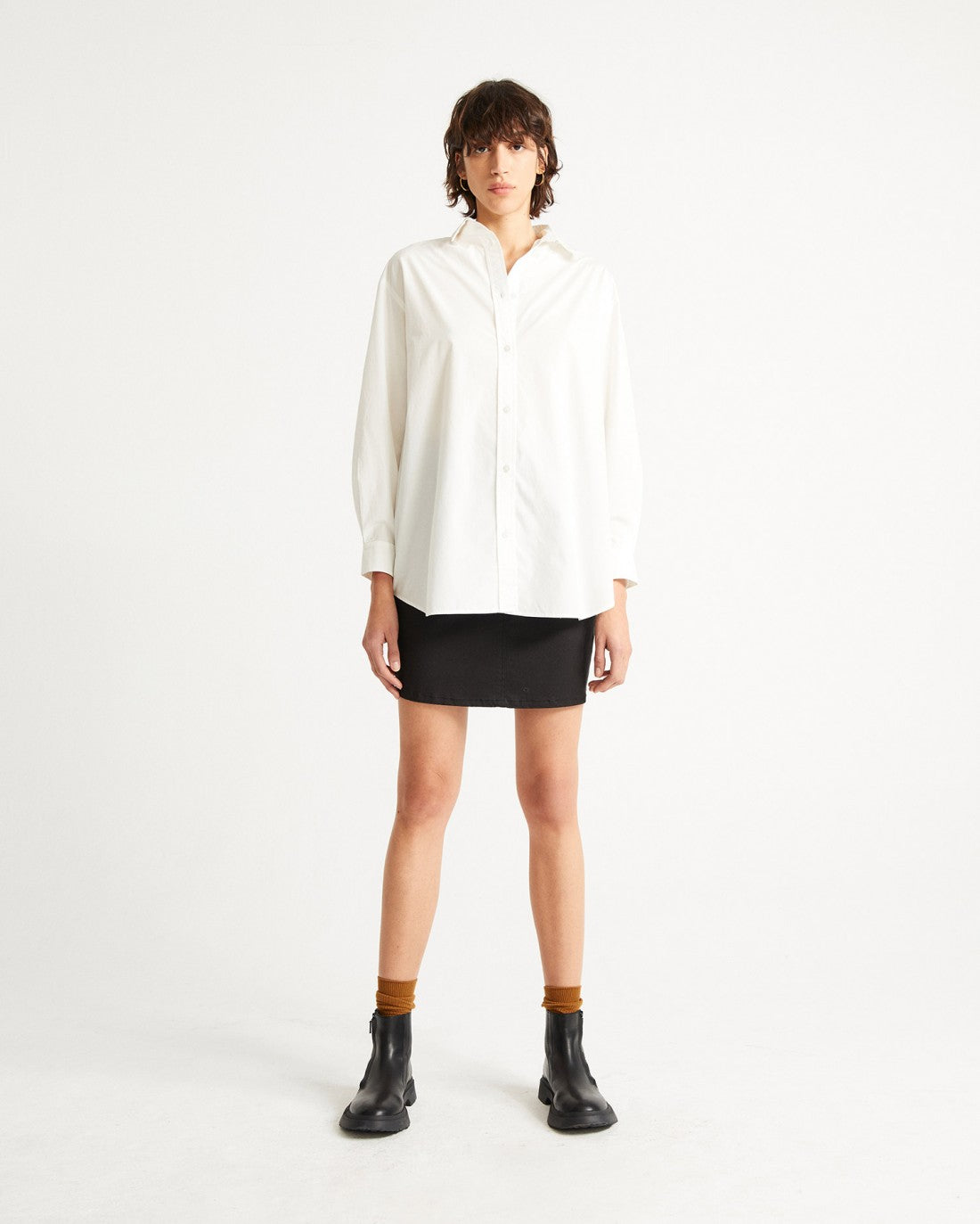 Chemise oversize blanche en coton bio - gia oversize blouse snow white