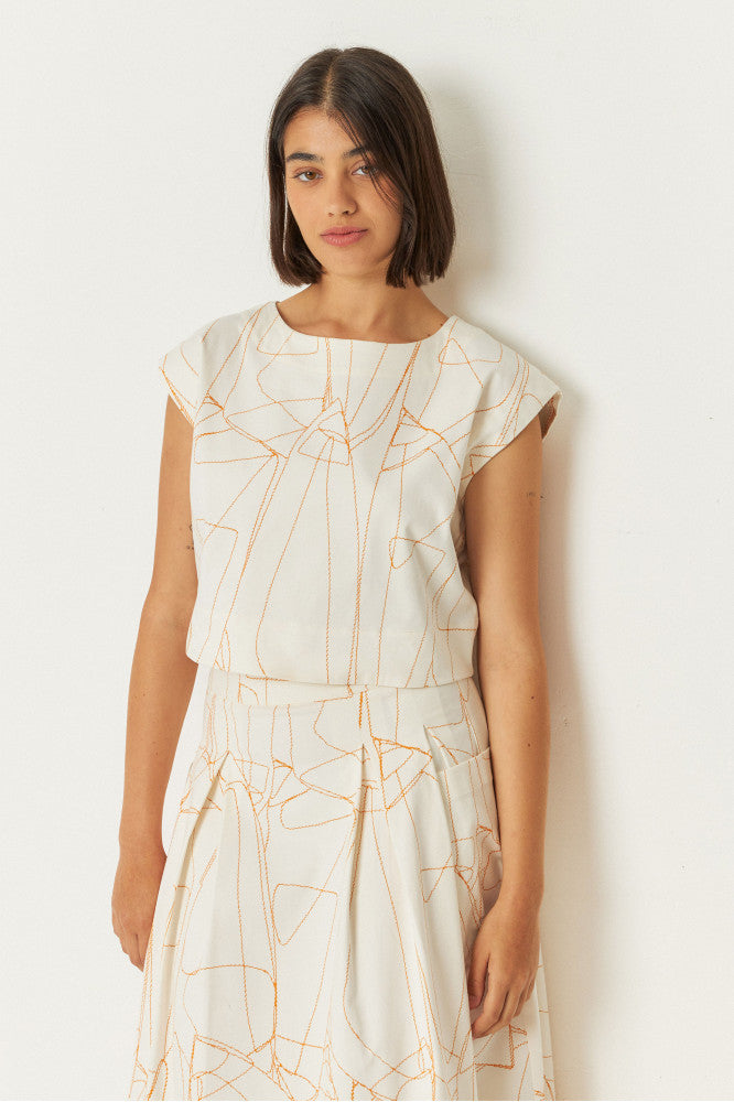 Blouse en coton bio | noir "jana-gots shirt - stitches"