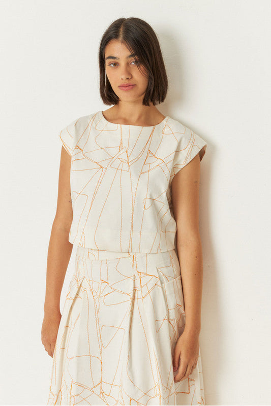 Blouse en coton bio | noir "jana-gots shirt - stitches"