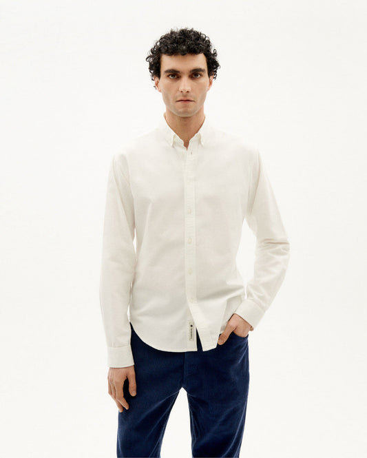Chemise classique en coton bio | blanc "sol white ant shirt snow white"