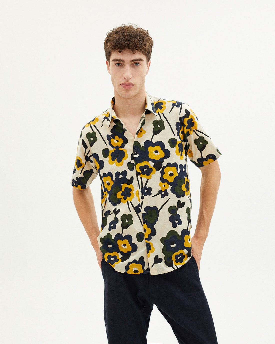 Chemise manches courtes à fleur en coton bio - BLOOM TOM SHIRT