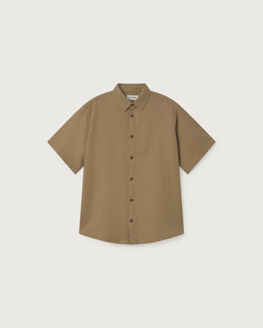 Chemisette camel en chanvre, coton bio et tencel