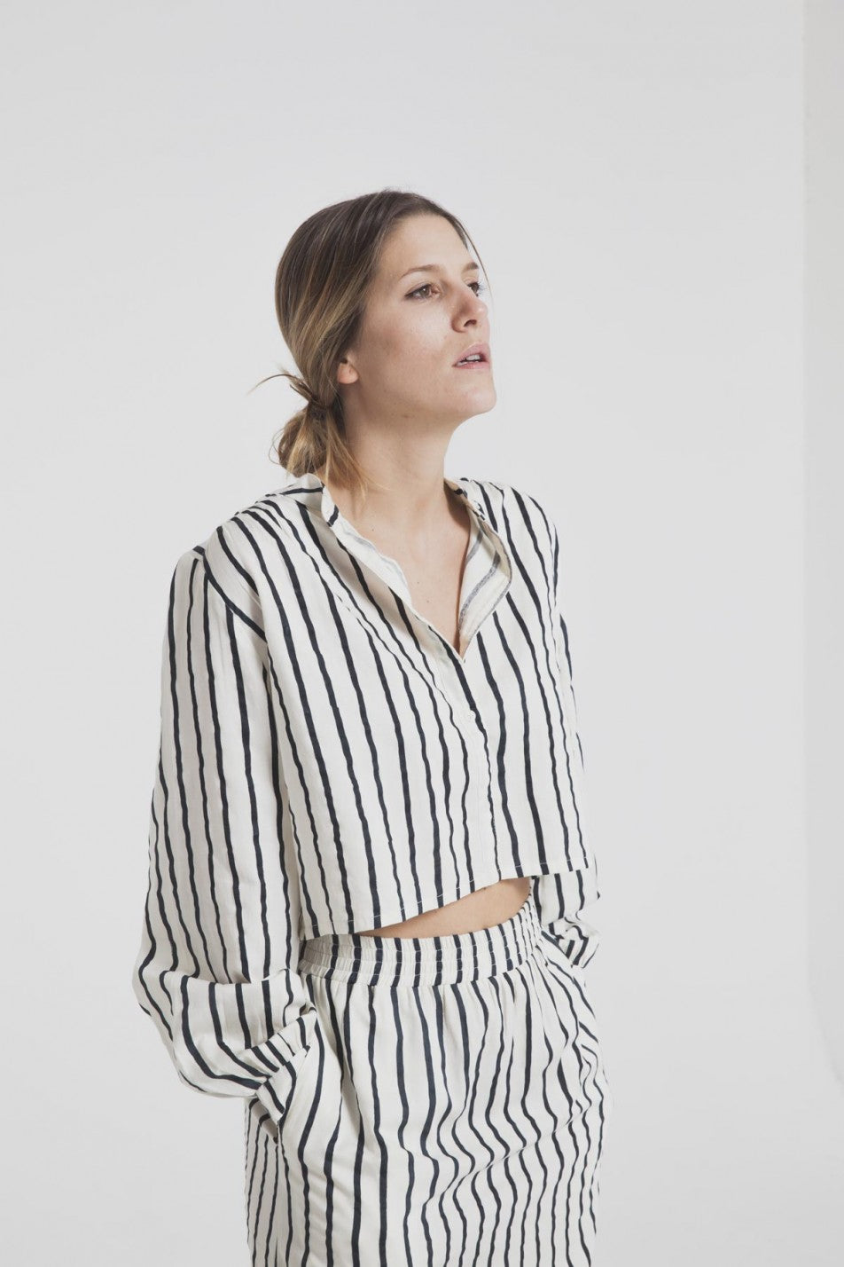 Chemise à rayures en coton bio