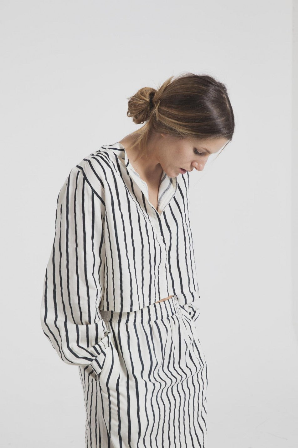 Chemise à rayures en coton bio