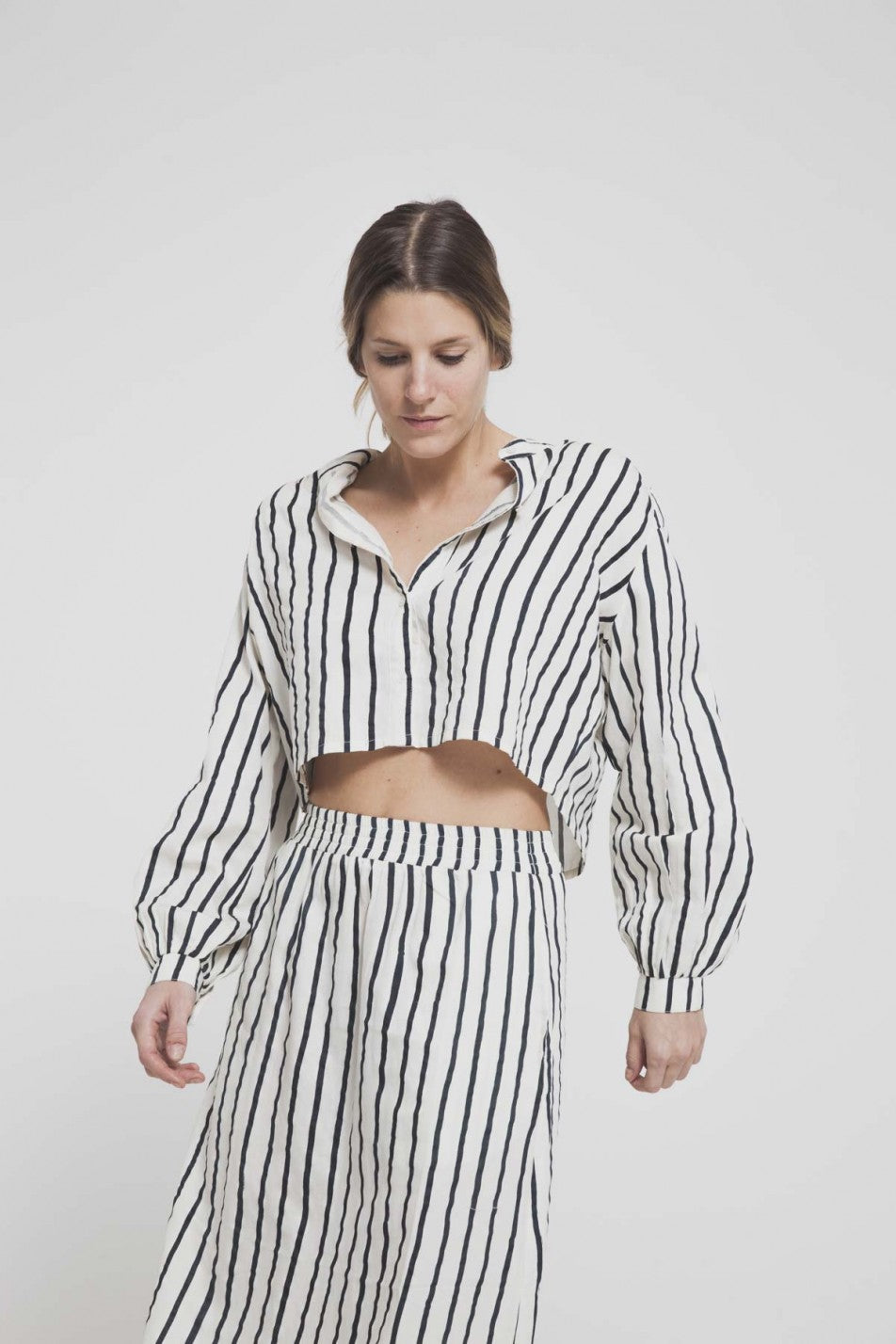 Chemise à rayures en coton bio