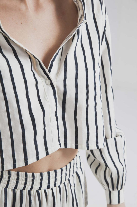 Chemise à rayures en coton bio