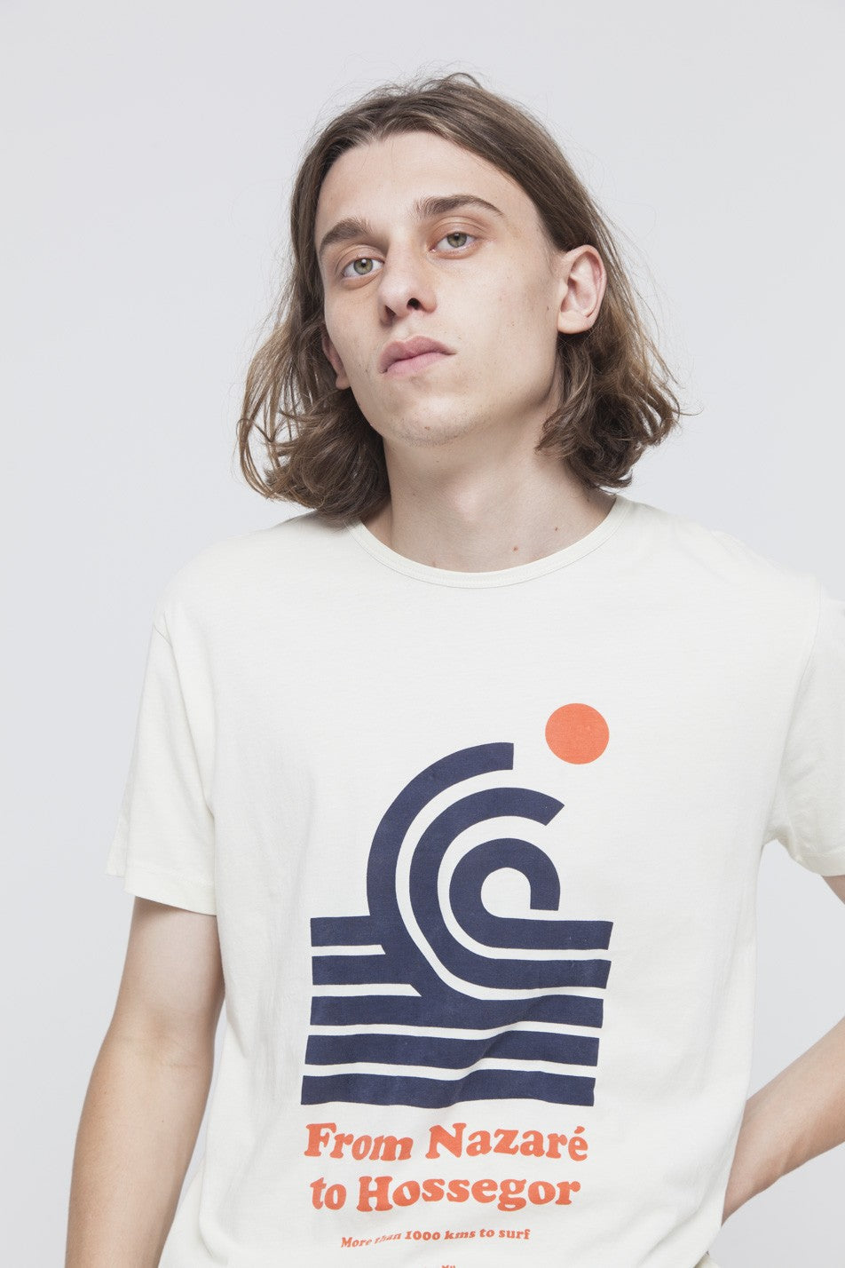 T-shirt imprimé blanc en coton bio - 1000 km to surf