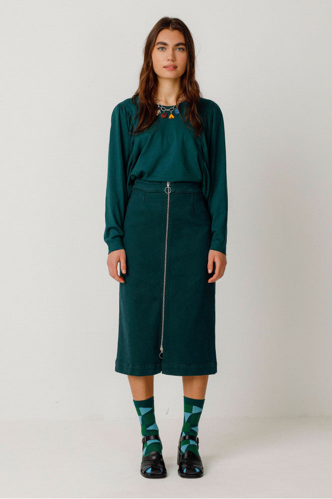 Blouse en tencel | vert "camiseta agurne dark green"