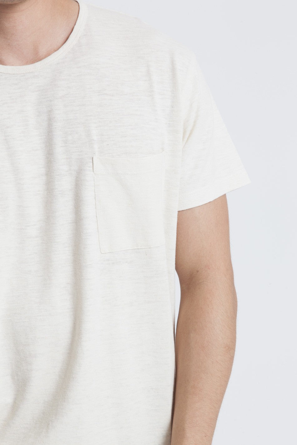 T-shirt uni écru en chanvre et coton bio