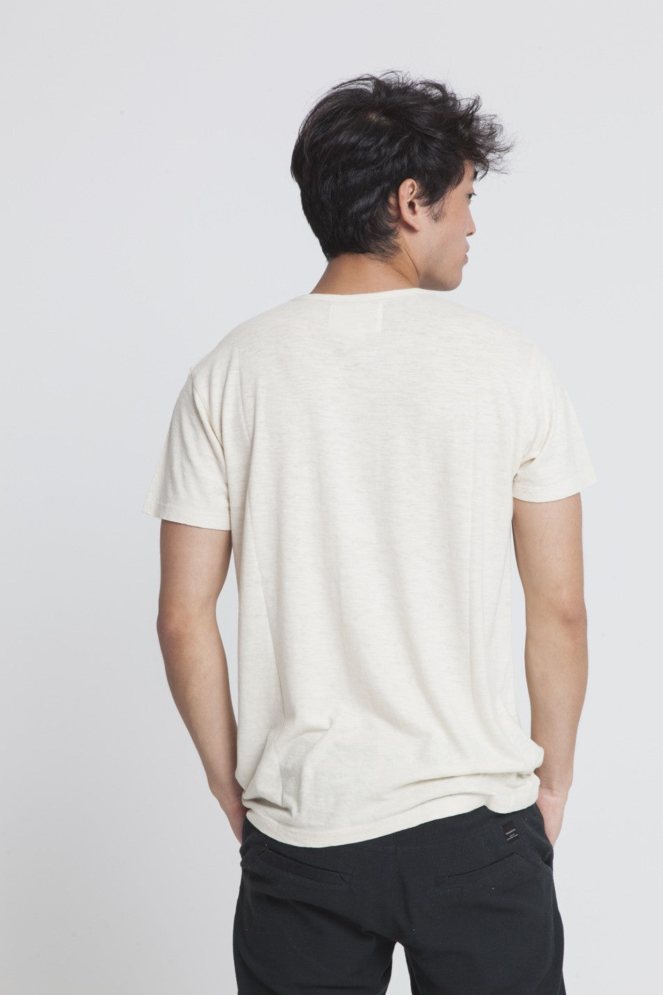 T-shirt uni écru en chanvre et coton bio