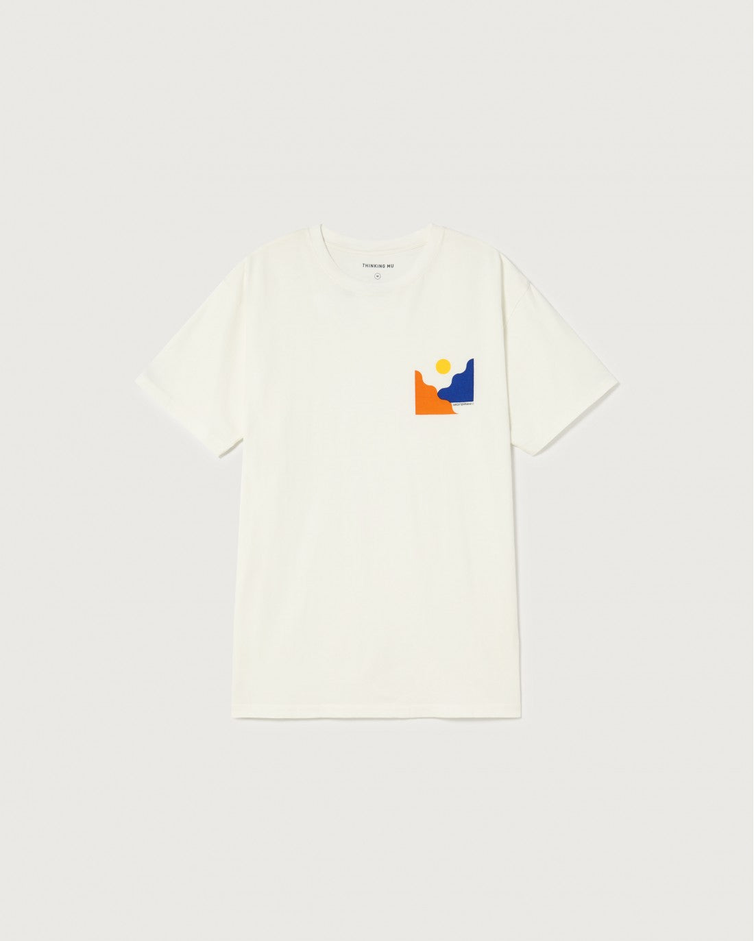 T-shirt blanc imprimé en coton bio - MEDITERRANEO CHEST T-SHIRT snow white