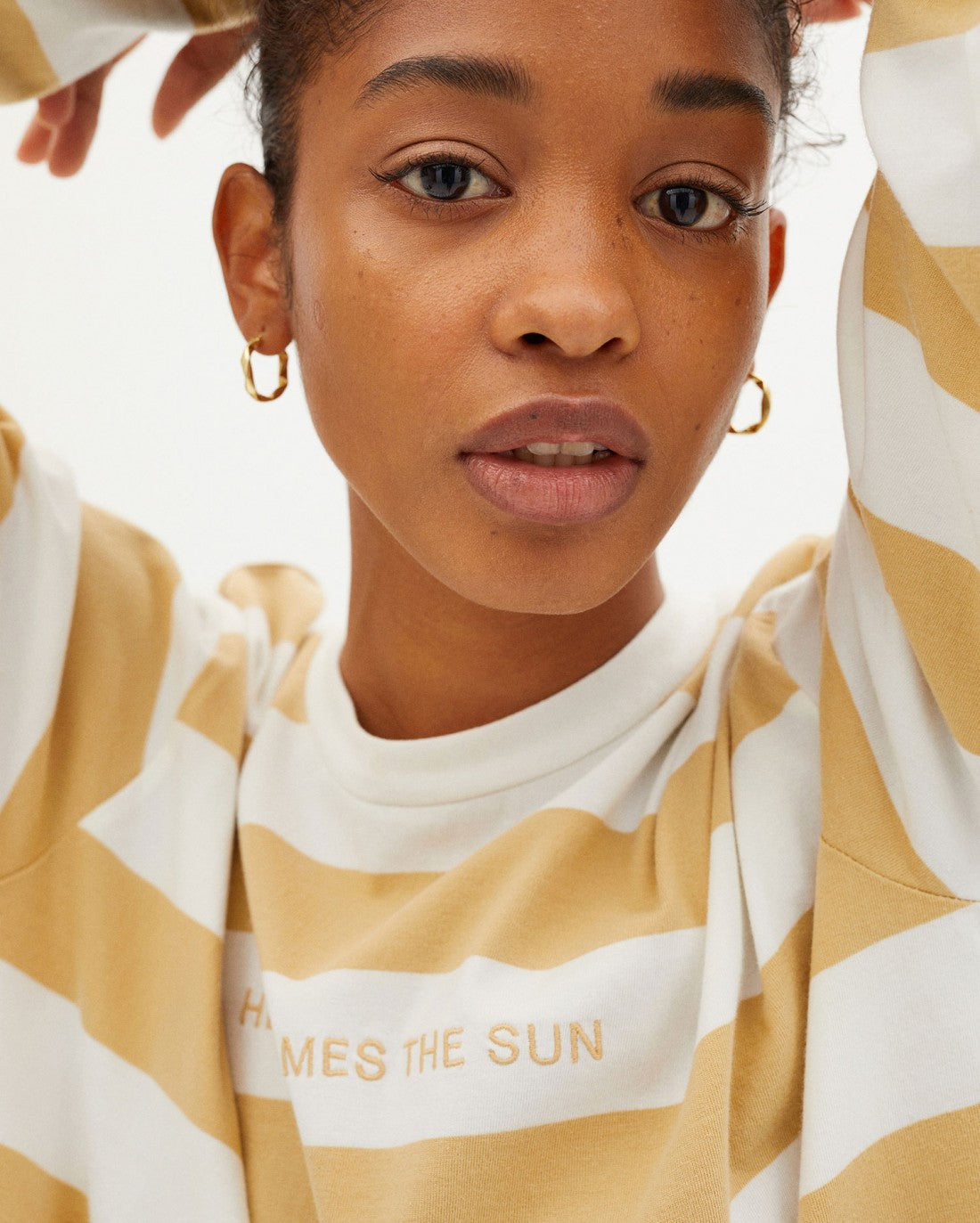 T-shirt ample manches longues rayé en coton bio