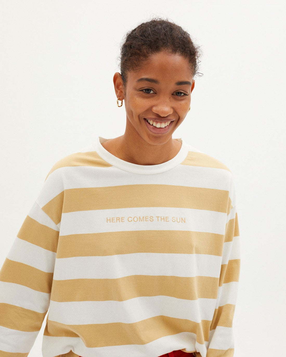 T-shirt ample manches longues rayé en coton bio