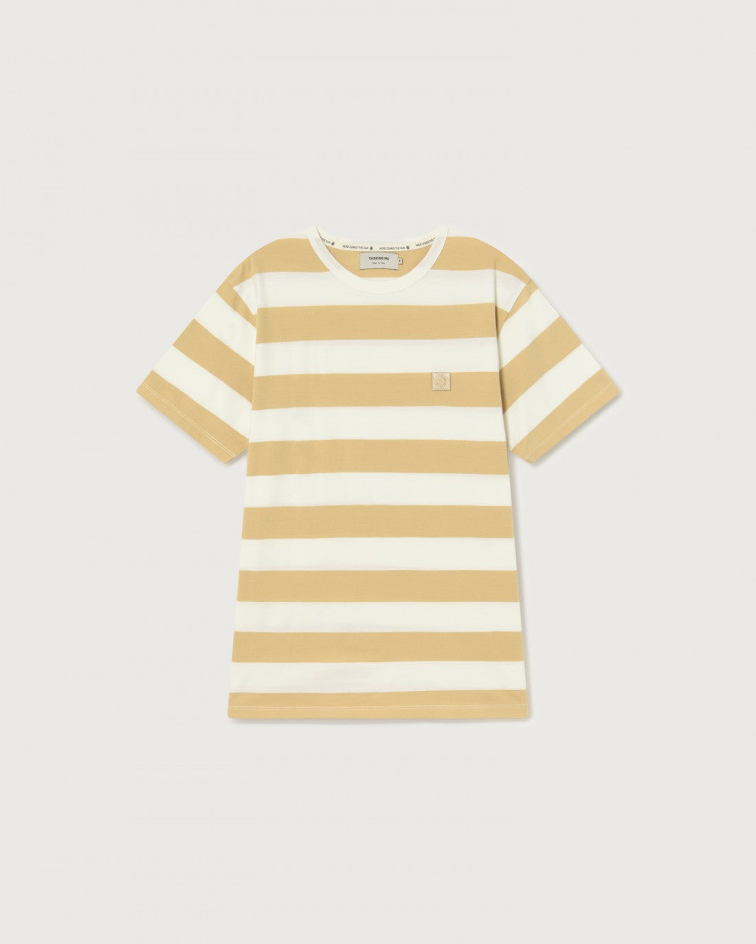 T-shirt rayé en coton bio MUSTARD STRIPES T-SHIRT curry