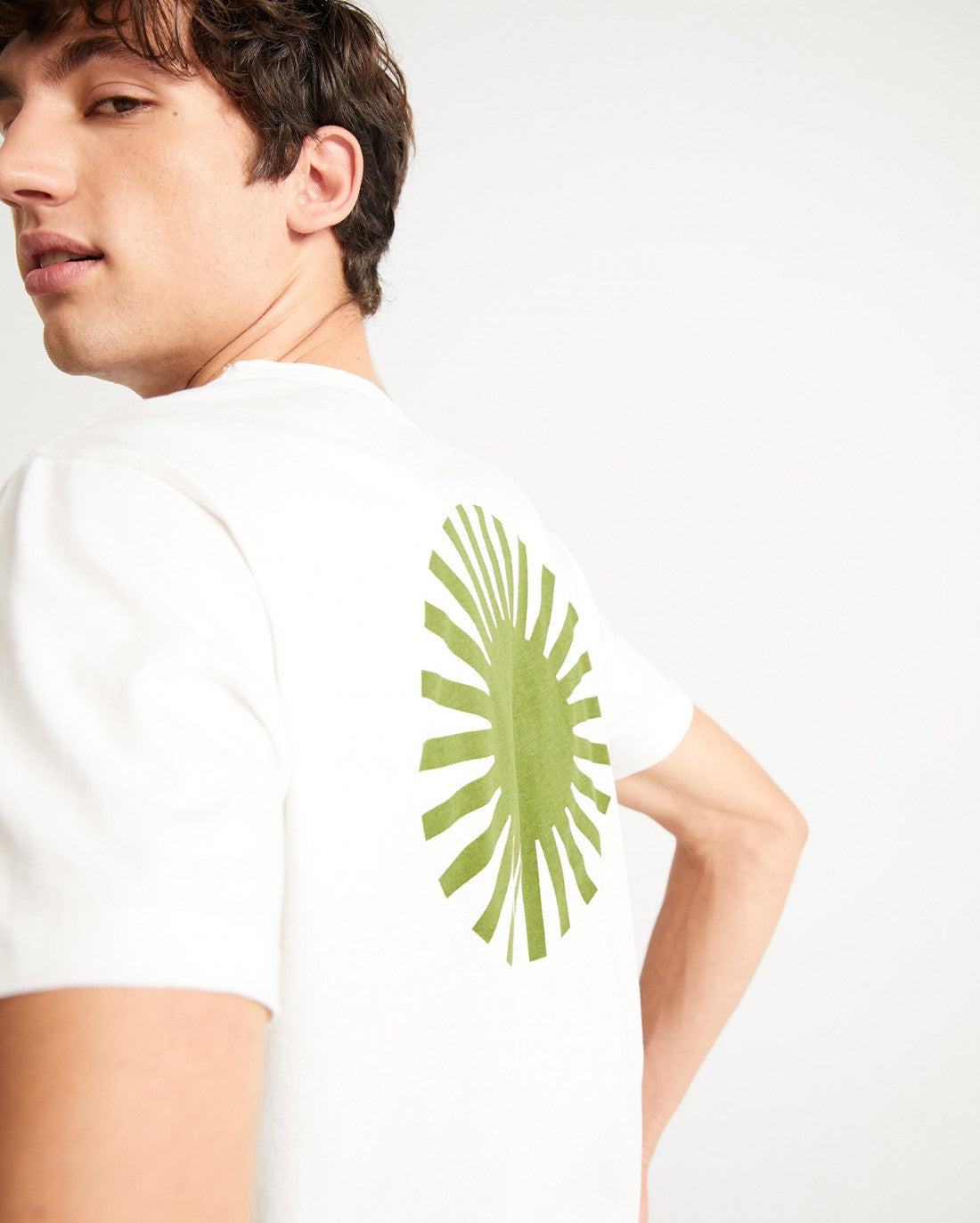 T-shirt blanc à motif en coton bio - SOL WHITE T-SHIRT