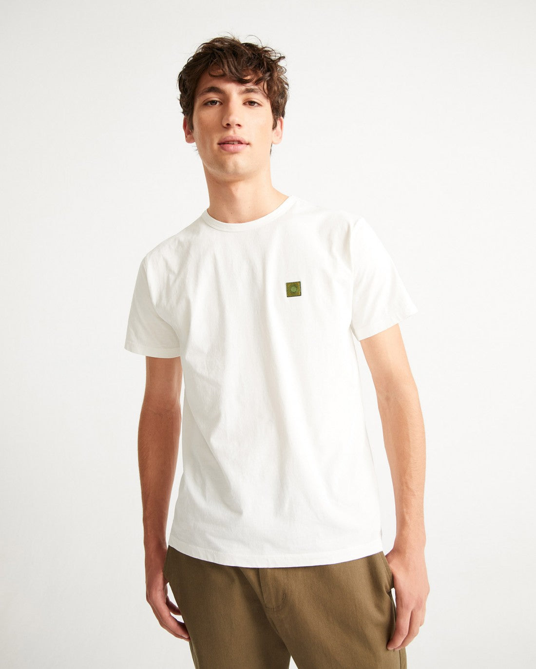 T-shirt blanc à motif en coton bio - SOL WHITE T-SHIRT