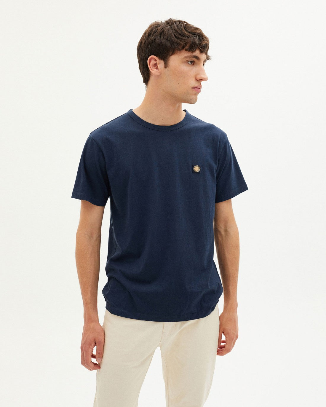 T-shirt marine en coton bio - CURRY SOL NAVY T-SHIRT