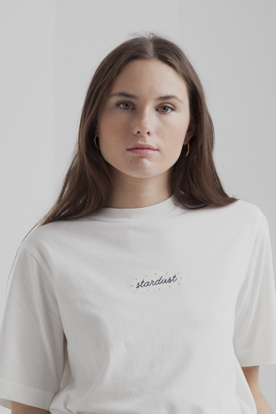 T-shirt blanc en coton bio - stardust