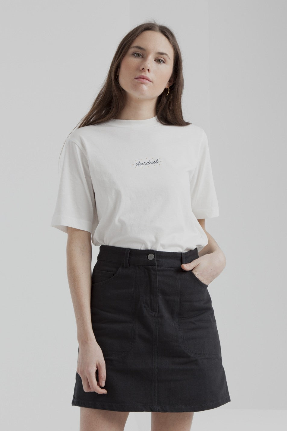 T-shirt blanc en coton bio - stardust