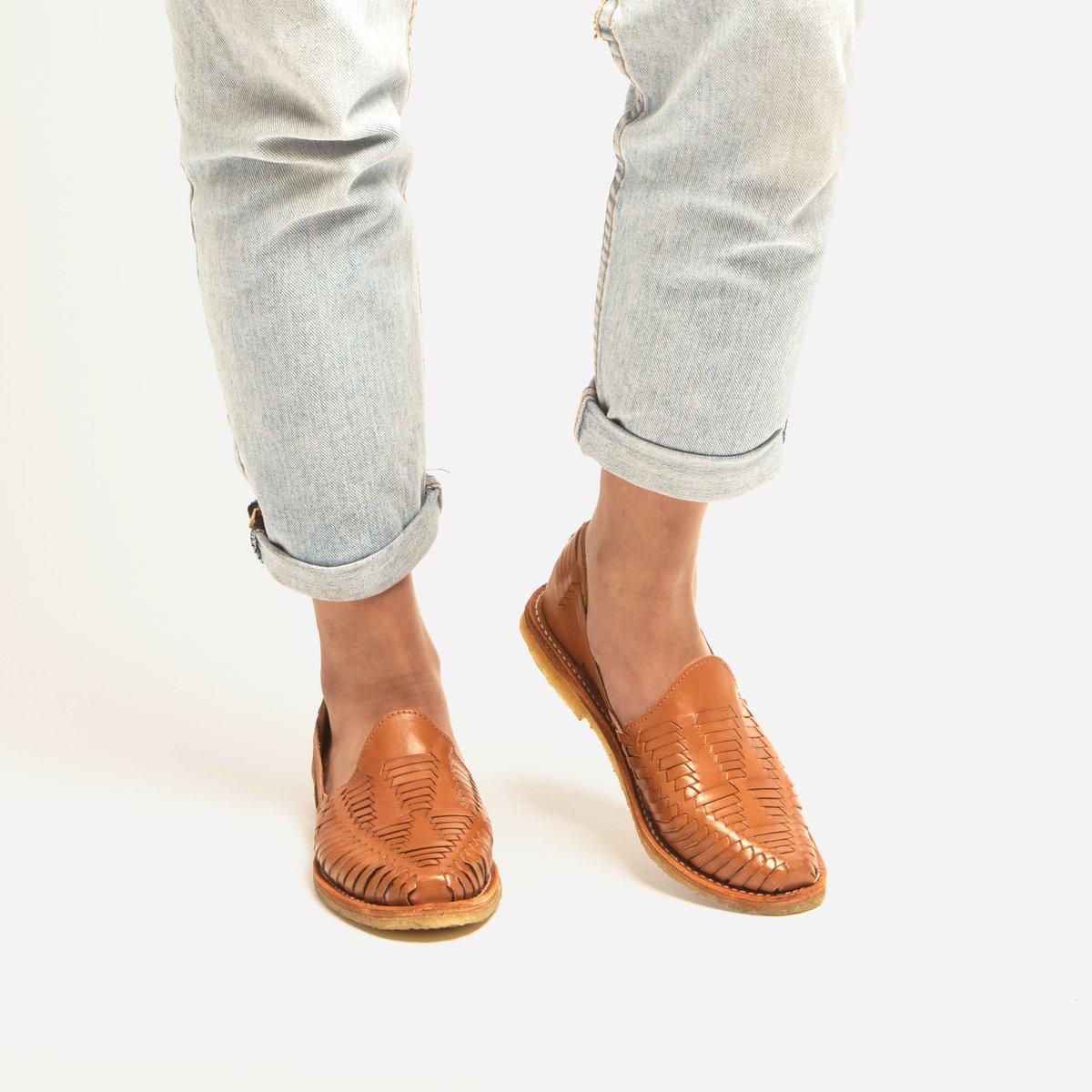 Chaussures cognac en cuir tannage végétal - Mara