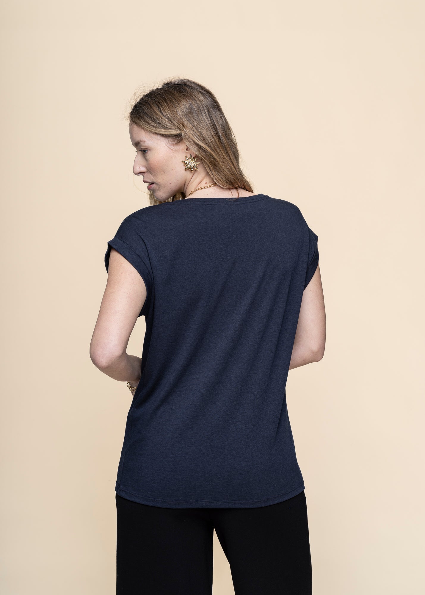 T-shirt en tencel et coton bio | marine "jilaana night sky"