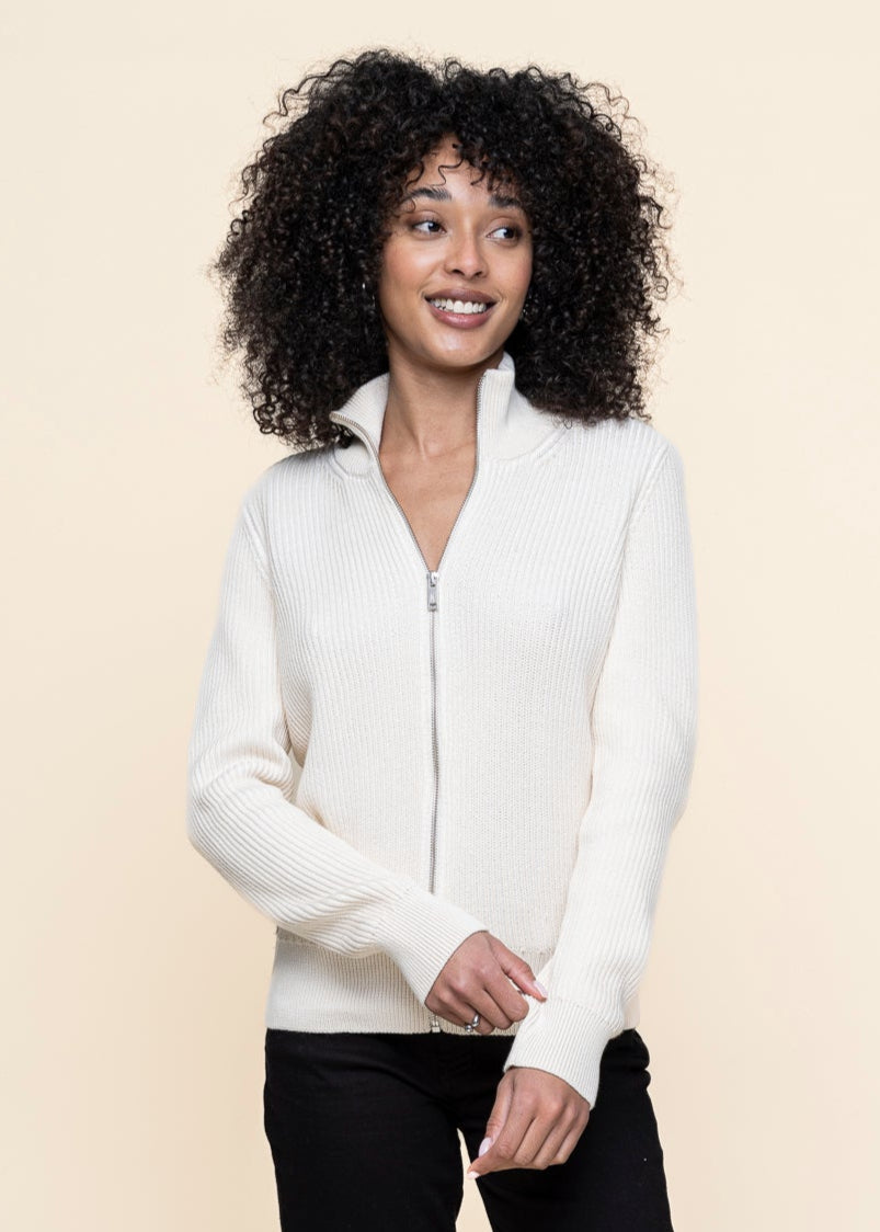 Gilet en coton bio | beige "rebeccaa vanise - oatmilk-light oatmilk"