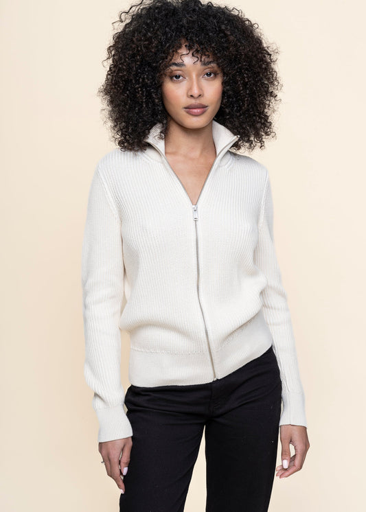 Gilet en coton bio | beige "rebeccaa vanise - oatmilk-light oatmilk"